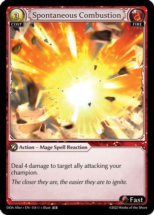 Spontaneous Combustion (154) [Dawn of Ashes Alter Edition] Foil Grand Archive Single Weebs of the Shore