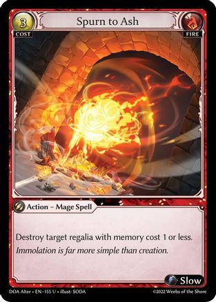 Spurn to Ash (155) [Dawn of Ashes Alter Edition] Foil Grand Archive Single Weebs of the Shore