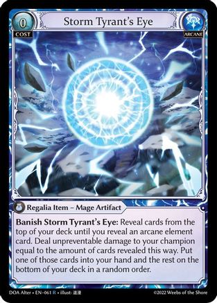 Storm Tyrant's Eye (061) [Dawn of Ashes Alter Edition] Foil Grand Archive Single Weebs of the Shore