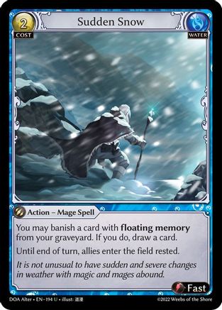 Sudden Snow (194) [Dawn of Ashes Alter Edition] Foil Grand Archive Single Weebs of the Shore