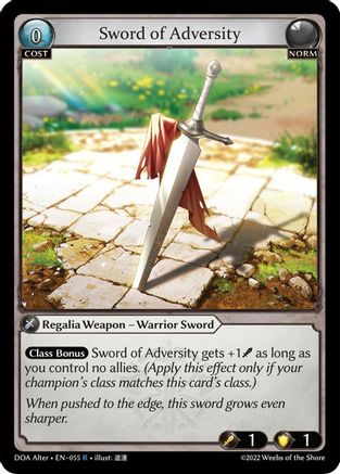 Sword of Adversity (055) [Dawn of Ashes Alter Edition] Grand Archive Single Weebs of the Shore