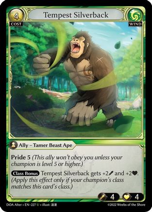 Tempest Silverback (227) [Dawn of Ashes Alter Edition] Grand Archive Single Weebs of the Shore