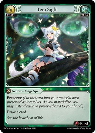 Tera Sight (274) [Dawn of Ashes Alter Edition] Foil Grand Archive Single Weebs of the Shore