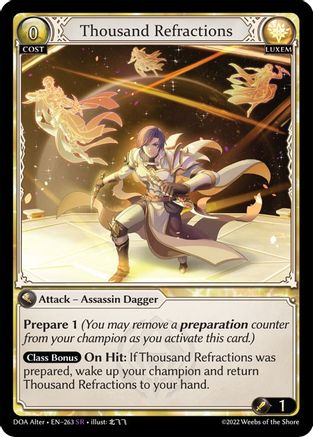 Thousand Refractions (263) [Dawn of Ashes Alter Edition] Grand Archive Single Weebs of the Shore