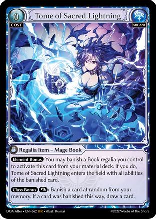 Tome of Sacred Lightning (062) [Dawn of Ashes Alter Edition] Grand Archive Single Weebs of the Shore