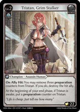 Tristan, Grim Stalker (019) [Dawn of Ashes Alter Edition] Foil Grand Archive Single Weebs of the Shore