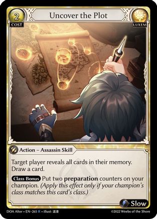 Uncover the Plot (265) [Dawn of Ashes Alter Edition] Foil Grand Archive Single Weebs of the Shore