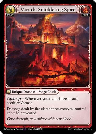 Varuck, Smoldering Spire (158) [Dawn of Ashes Alter Edition] Foil Grand Archive Single Weebs of the Shore