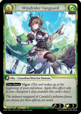Windrider Vanguard (233) [Dawn of Ashes Alter Edition] Foil Grand Archive Single Weebs of the Shore