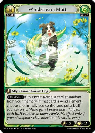 Windstream Mutt (234) [Dawn of Ashes Alter Edition] Foil Grand Archive Single Weebs of the Shore