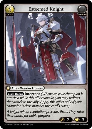 Esteemed Knight (012) [2022 Demo Deck] Grand Archive Single Weebs of the Shore