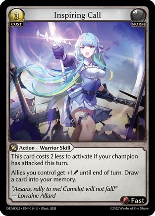 Inspiring Call (014) [2022 Demo Deck] Grand Archive Single Weebs of the Shore