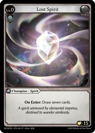 Lost Spirit (001) [2022 Demo Deck] Grand Archive Single Weebs of the Shore