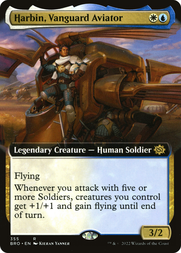 Harbin, Vanguard Aviator (BRO-355) [The Brothers' War] (Extended Art) Foil MTG Single Wizards of the Coast