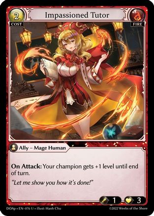 Impassioned Tutor (076) [Dawn of Ashes Prelude] Grand Archive Single Weebs of the Shore