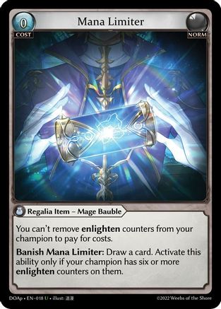 Mana Limiter (018) [Dawn of Ashes Prelude] Grand Archive Single Weebs of the Shore