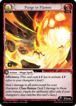 Purge in Flames (KS) (078KS) [Dawn of Ashes Prelude] Grand Archive Single Weebs of the Shore