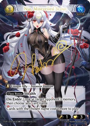 Nia, Mistveiled Scout (001) [Dawn of Ashes Event Pack] Foil Grand Archive Single Weebs of the Shore