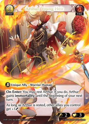 Arthur, Young Heir (002) [Dawn of Ashes Event Pack] Foil Grand Archive Single Weebs of the Shore