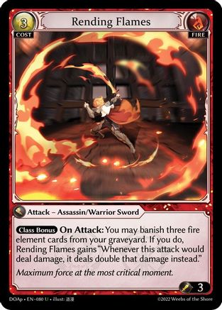Rending Flames (080) [Dawn of Ashes Prelude] Grand Archive Single Weebs of the Shore