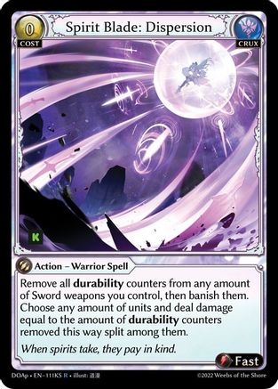 Spirit Blade: Dispersion (KS) (111KS) [Dawn of Ashes Prelude] Grand Archive Single Weebs of the Shore