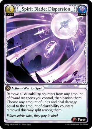 Spirit Blade: Dispersion (111) [Dawn of Ashes Prelude] Grand Archive Single Weebs of the Shore