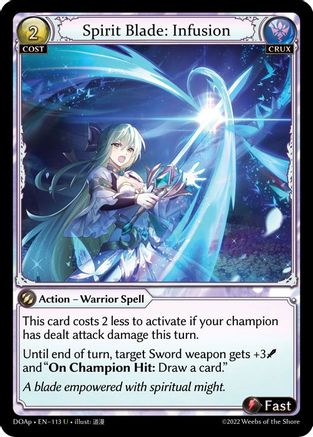 Spirit Blade: Infusion (113) [Dawn of Ashes Prelude] Grand Archive Single Weebs of the Shore