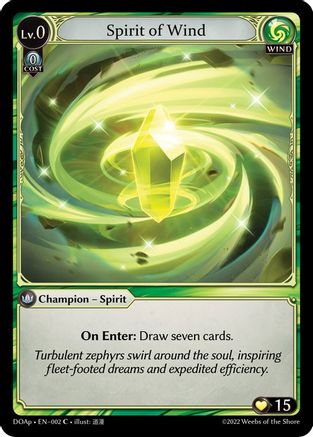 Spirit of Wind (002) [Dawn of Ashes Prelude] Grand Archive Single Weebs of the Shore