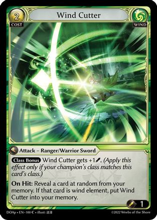 Wind Cutter (100) [Dawn of Ashes Prelude] Grand Archive Single Weebs of the Shore