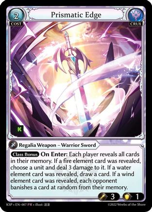 Prismatic Edge (007) [Kickstarter Promotional Cards] Foil Grand Archive Single Weebs of the Shore