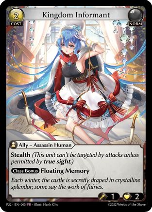 Kingdom Informant (005) [Promotional Cards] Grand Archive Single Weebs of the Shore