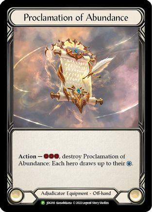 Proclamation of Abundance [JDG010] (Promo)  Rainbow Foil Flesh And Blood Single Flesh And Blood   
