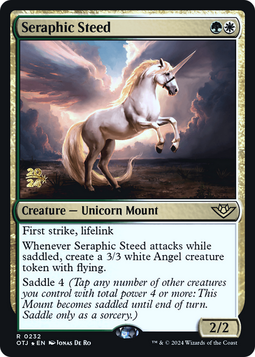 Seraphic Steed (PRE-232) [Outlaws of Thunder Junction Promos] Foil MTG Single Wizards of the Coast