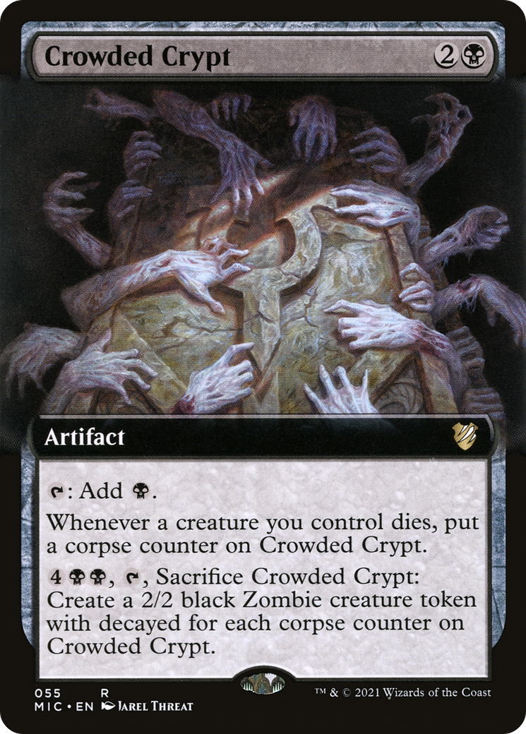 Crowded Crypt (MIC-055) [Midnight Hunt Commander] (Extended Art) MTG Single Wizards of the Coast
