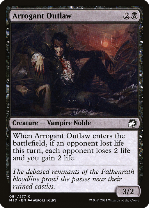 Arrogant Outlaw (MID-084) [Innistrad: Midnight Hunt] Foil MTG Single Wizards of the Coast