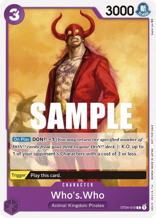 Who's.Who (Tournament Pack Vol. 3) [Participant] (ST04-010) [One Piece Promotion Cards] One Piece Single Bandai