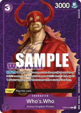 Who's.Who (Tournament Pack Vol. 3) [Winner] (ST04-010) [One Piece Promotion Cards] Foil One Piece Single Bandai