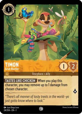 Timon - Grub Rustler (24/204) [The First Chapter] Cold Foil Lorcana Single Disney
