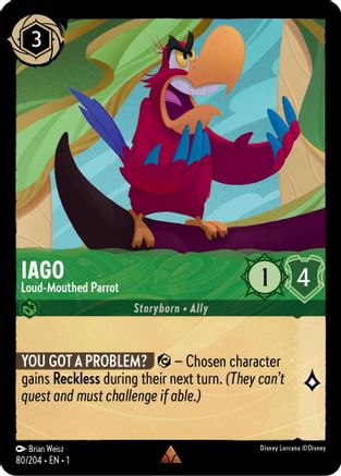 Iago - Loud-Mouthed Parrot (80/204) [The First Chapter] Lorcana Single Disney