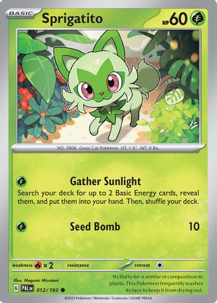 Sprigatito - 012/193 Reverse Holofoil [SV: Paldea Evolved] Pokemon Single Pokémon