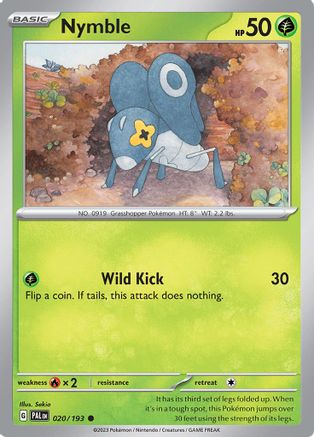Nymble - 020/193 Reverse Holofoil [SV: Paldea Evolved] Pokemon Single Pokémon
