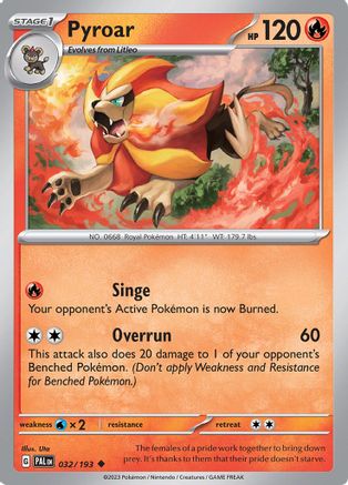 Pyroar - 032/193 [SV: Paldea Evolved] Pokemon Single Pokémon