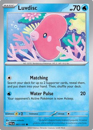 Luvdisc (47) [SV: Paldea Evolved] Pokemon Single Pokémon