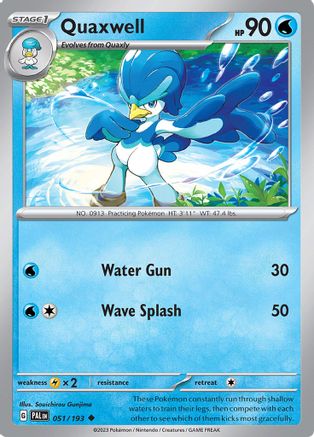 Quaxwell - 051/193 Reverse Holofoil [SV: Paldea Evolved] Pokemon Single Pokémon