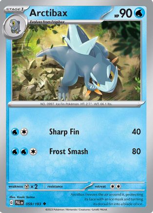 Arctibax - 059/193 Reverse Holofoil [SV: Paldea Evolved] Pokemon Single Pokémon
