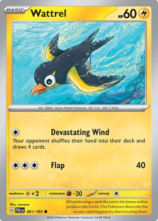 Wattrel - 081/193 Reverse Holofoil [SV: Paldea Evolved] Pokemon Single Pokémon