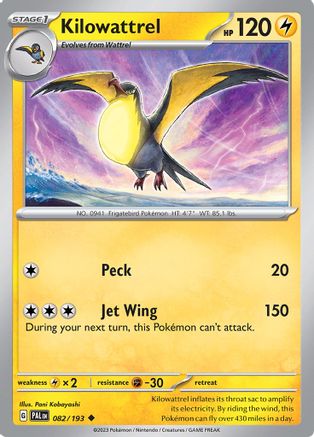 Kilowattrel (82) Reverse Holofoil [SV: Paldea Evolved] Pokemon Single Pokémon