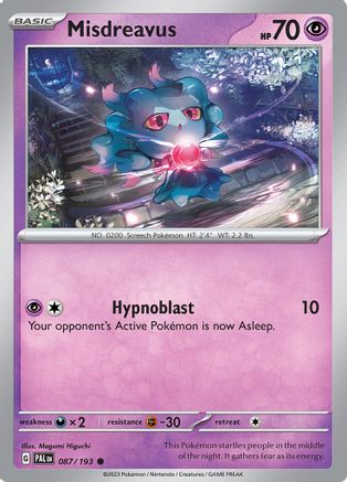 Misdreavus (87) Reverse Holofoil [SV: Paldea Evolved] Pokemon Single Pokémon