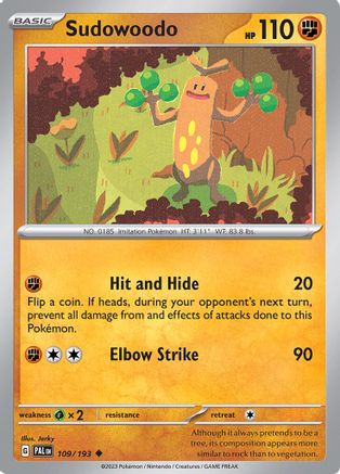 Sudowoodo (109) Reverse Holofoil [SV: Paldea Evolved] Pokemon Single Pokémon