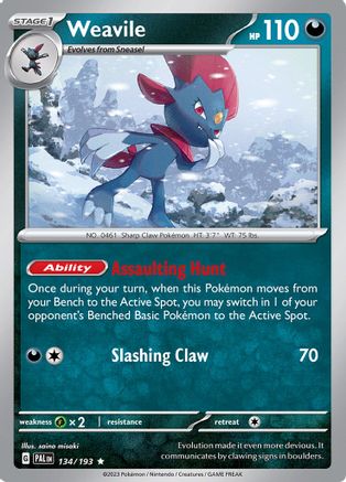 Weavile (134) Reverse Holofoil [SV: Paldea Evolved] Pokemon Single Pokémon